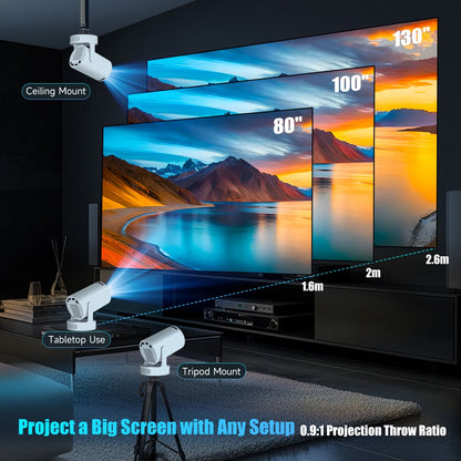 LuxeNova™ Ultra HD 4K Smart Home Cinema Projector - Android 11 & Wi-Fi 6