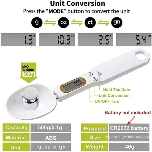 Precision Pro™ Digital Scale Measuring Spoon - LCD Display for Cooking & Baking