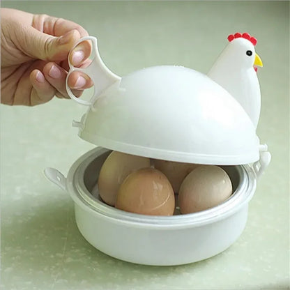 Practical Lovely Chicken Shaped Eggs Boiler Steamer 4 Eggs 1Egg Microwave Eggs Cooker Cooking Tool Kitchen Accessories Gadgets