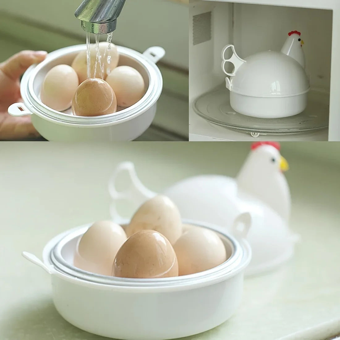 Practical Lovely Chicken Shaped Eggs Boiler Steamer 4 Eggs 1Egg Microwave Eggs Cooker Cooking Tool Kitchen Accessories Gadgets